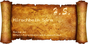 Hirschbein Sára névjegykártya